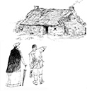 cottage and Lady Hall